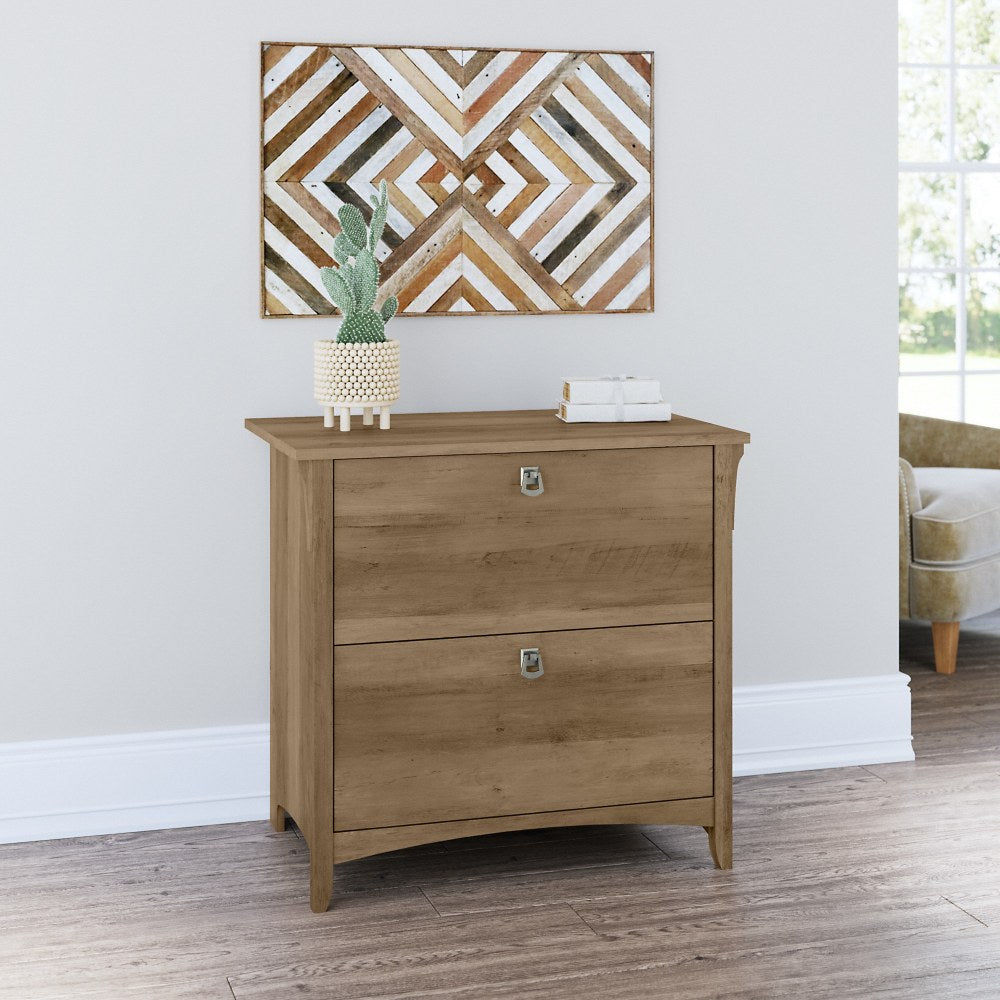 Bush Furniture Salinas 31-3/4inW x 20inD Lateral 2-Drawer File Cabinet, Reclaimed Pine, Standard Delivery