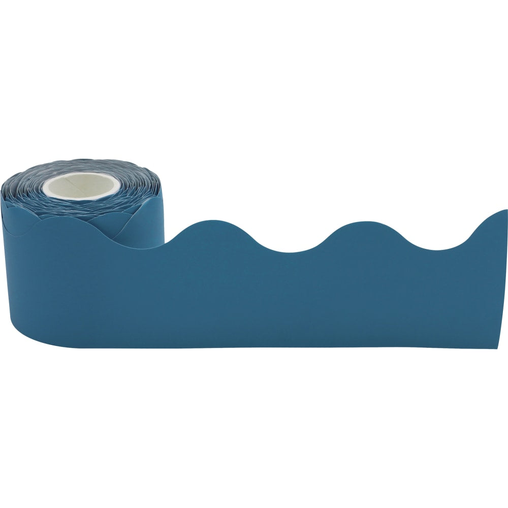 Teacher Created Resources Scalloped Border Trim, Slate Blue, 50ft Per Roll, Pack Of 3 Rolls