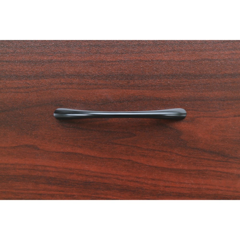 Lorell Laminate Traditional Drawer Pulls, 1inH x 4-1/2inW x 7/16inD, Black, Pack Of 2 Pulls