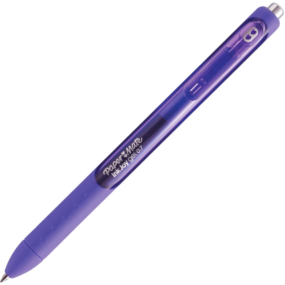 Paper Mate InkJoy Gel Pens, Pack Of 12, Medium Point, 0.7 mm, Purple Barrel, Purple Ink