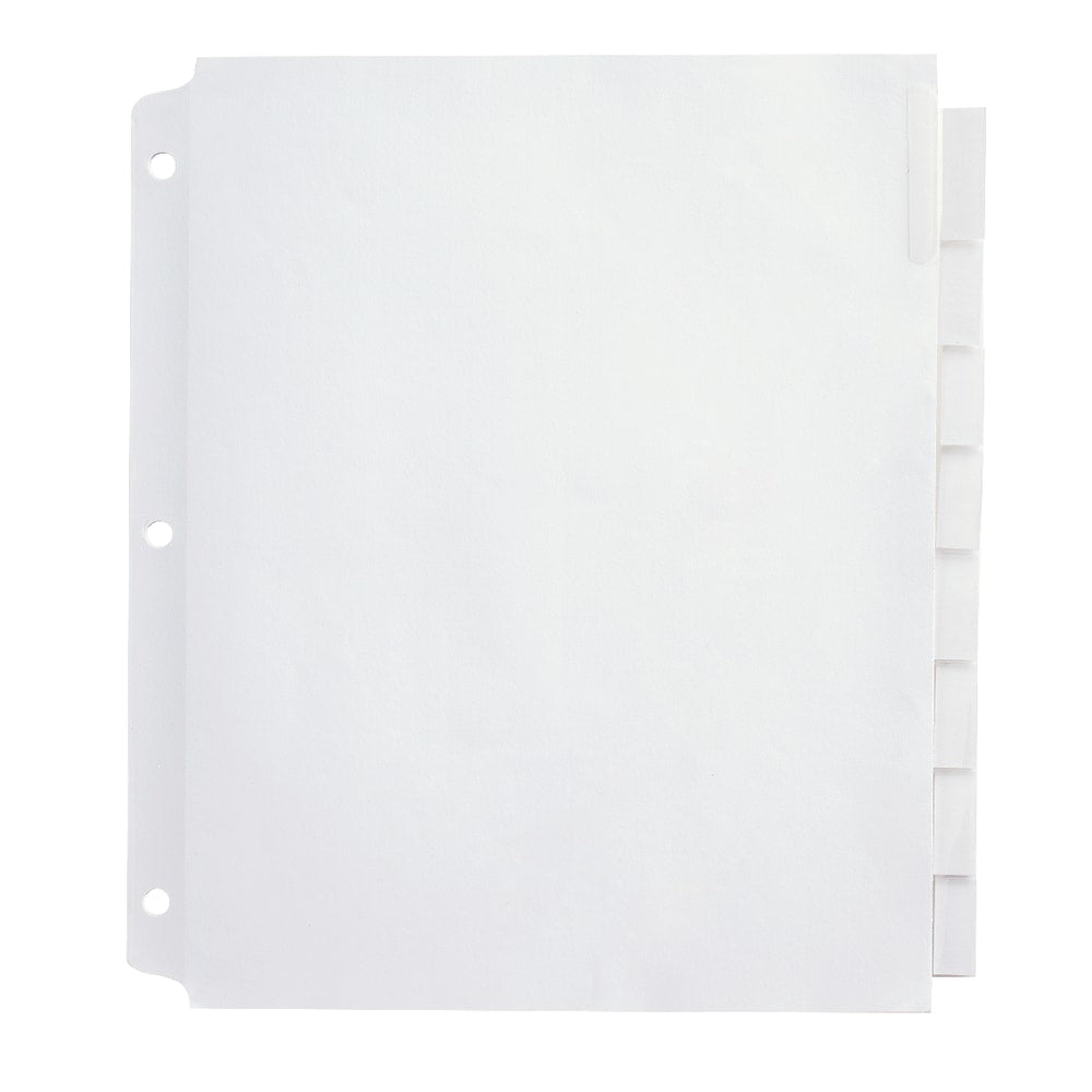 Office Depot Brand Insertable Extra-Wide Dividers With Big Tabs, Clear, 8-Tab