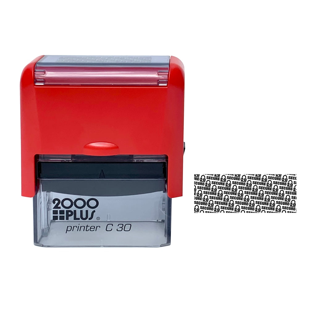 2000 Plus Self-Inking Security Stamp, 1 2/5in x 5/8in Impression, Black