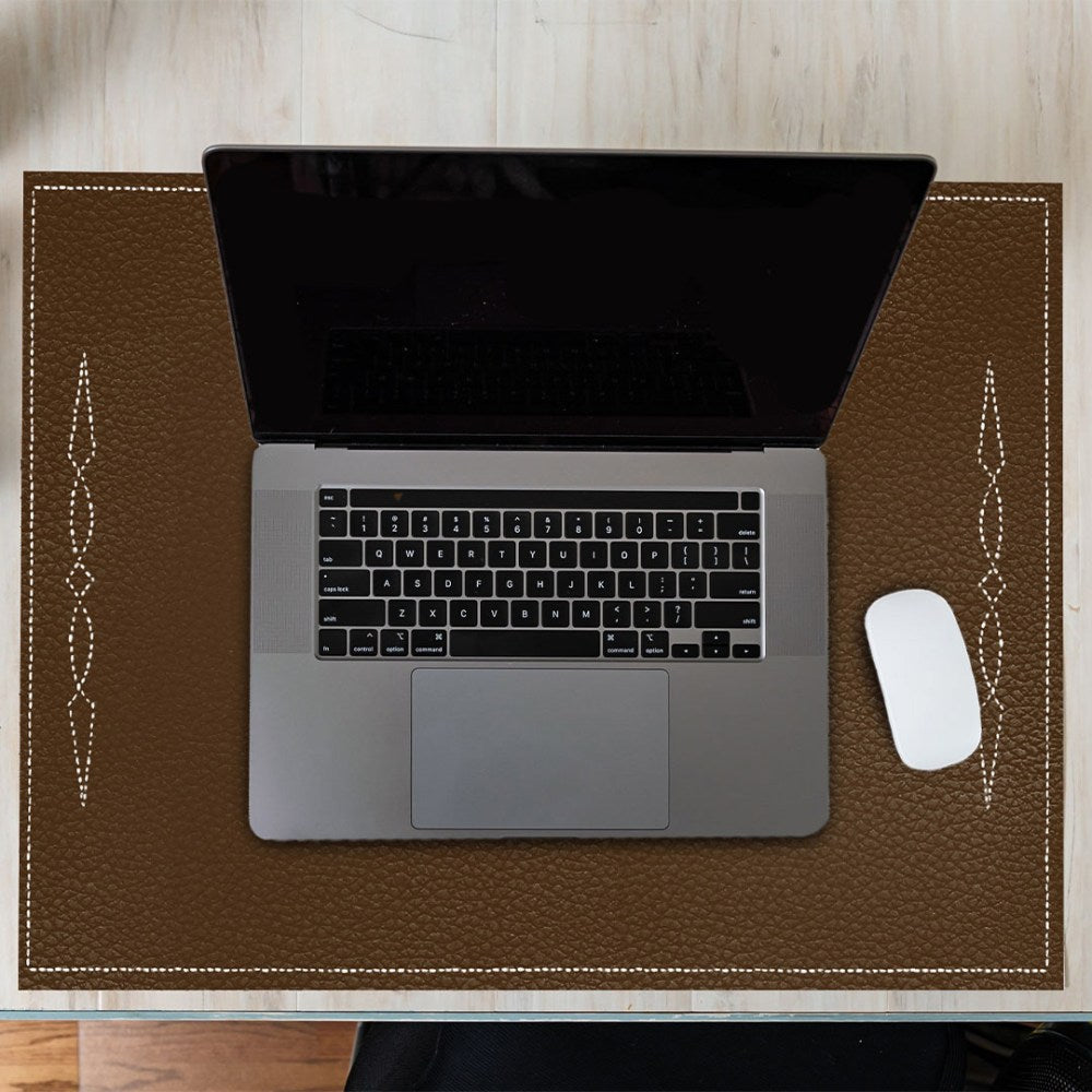 So-Mine Touch Of Class Desk Mat, 19-1/2in x 25-3/4in, Brown