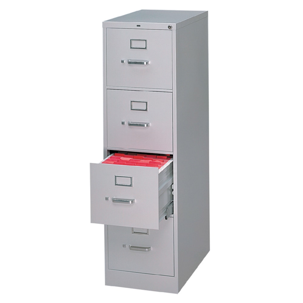 HON 510 25inD Vertical 4-Drawer File Cabinet, Light Gray