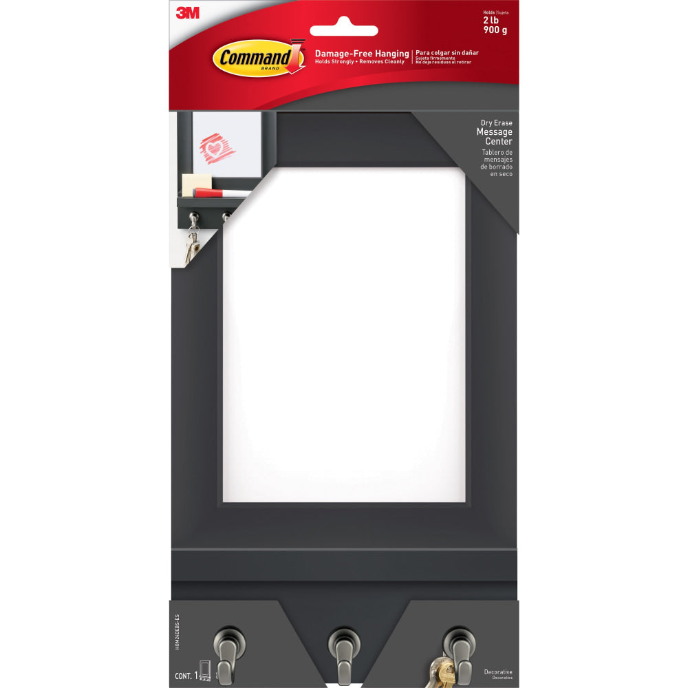 Command Dry-Erase Message Center - 11.2in Height x 6.8in Width x 1.5in Depth - Slate - 1 Each