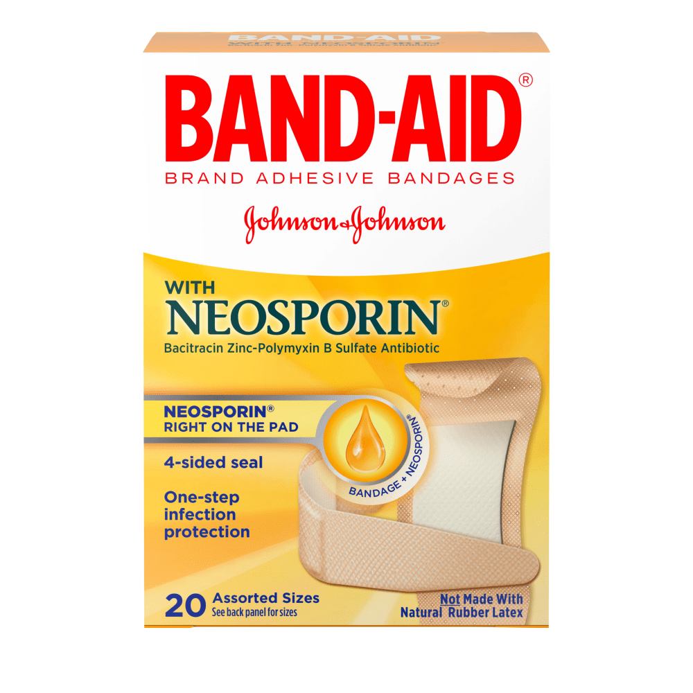 Band-Aid Brand Antibiotic Bandages, Assorted Sizes, Box Of 20