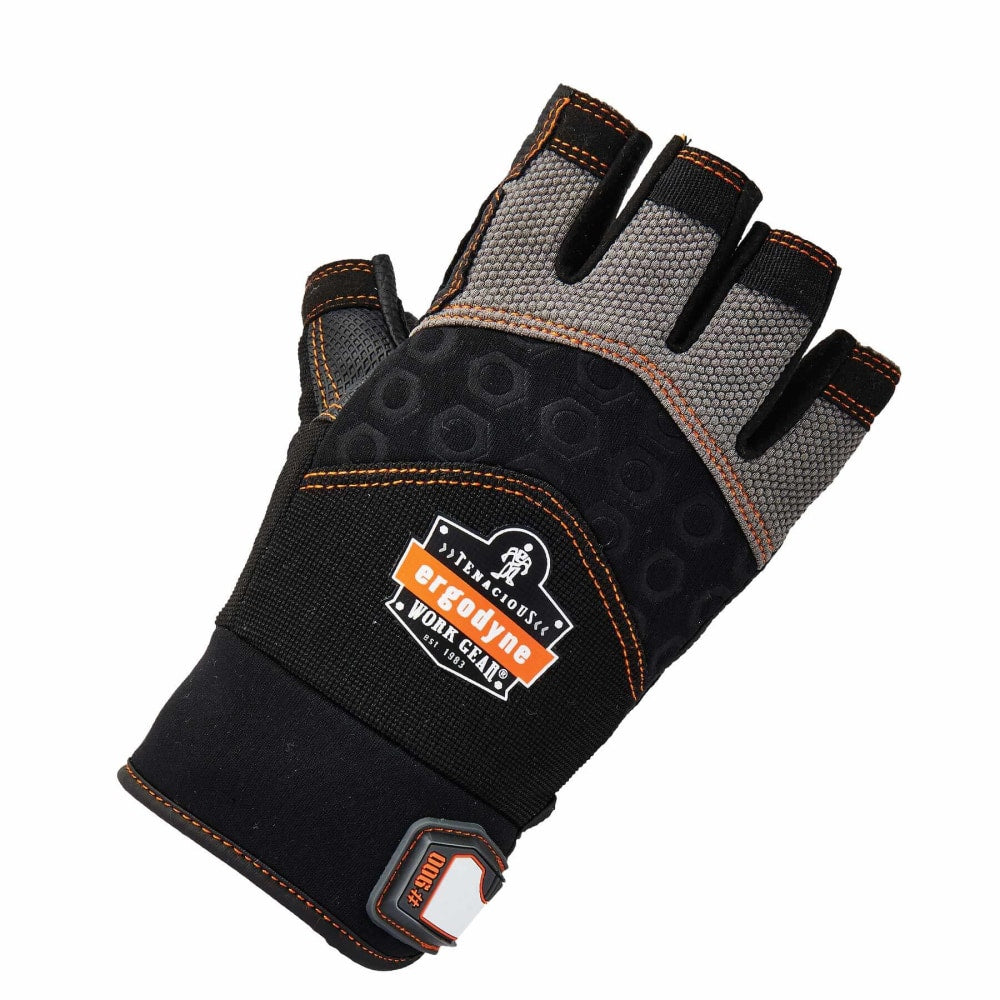 Ergodyne ProFlex 900 Half-Finger Impact Gloves, X-Large, Black