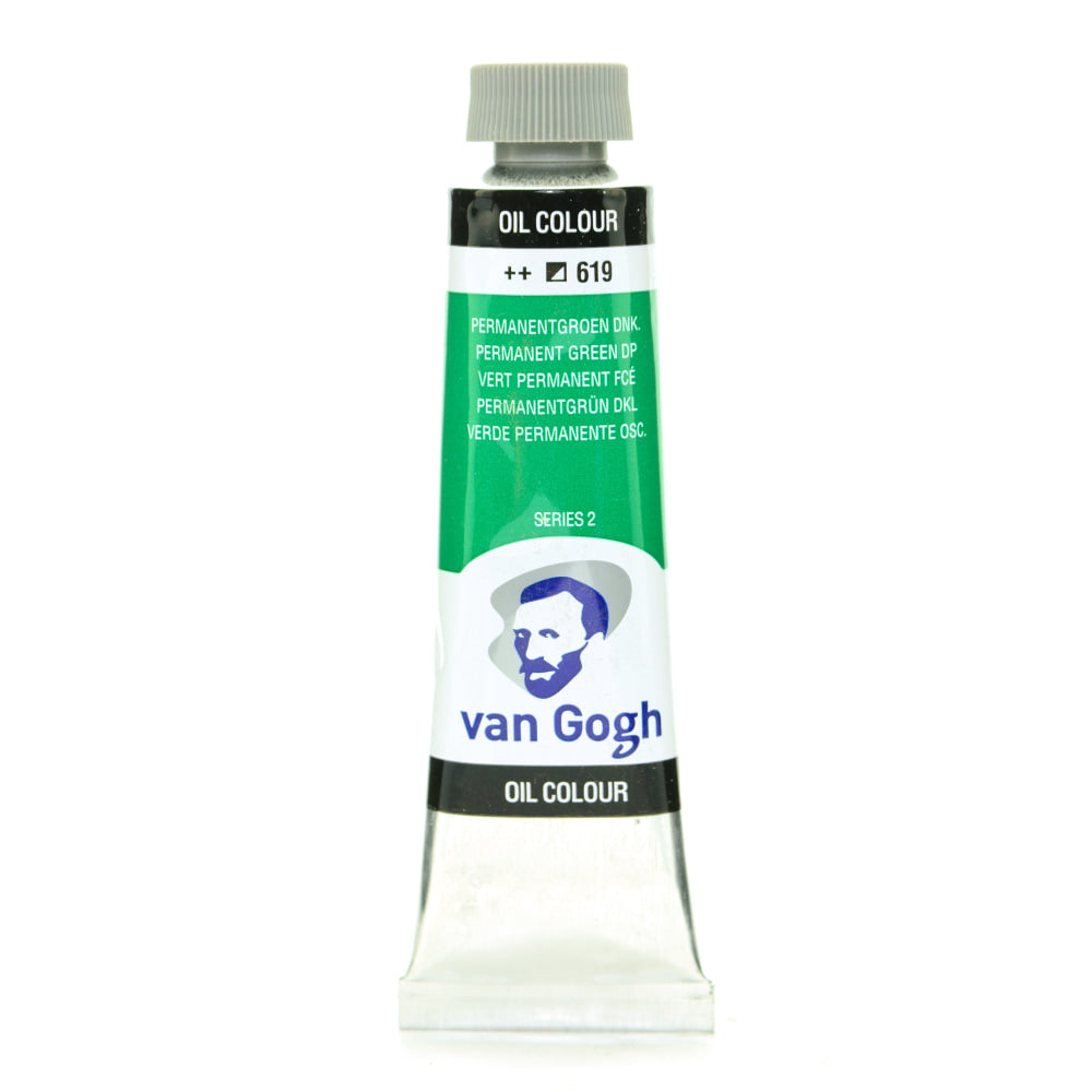 Van Gogh Oil Colors, 1.35 oz, Permanent Green Deep, Pack Of 2