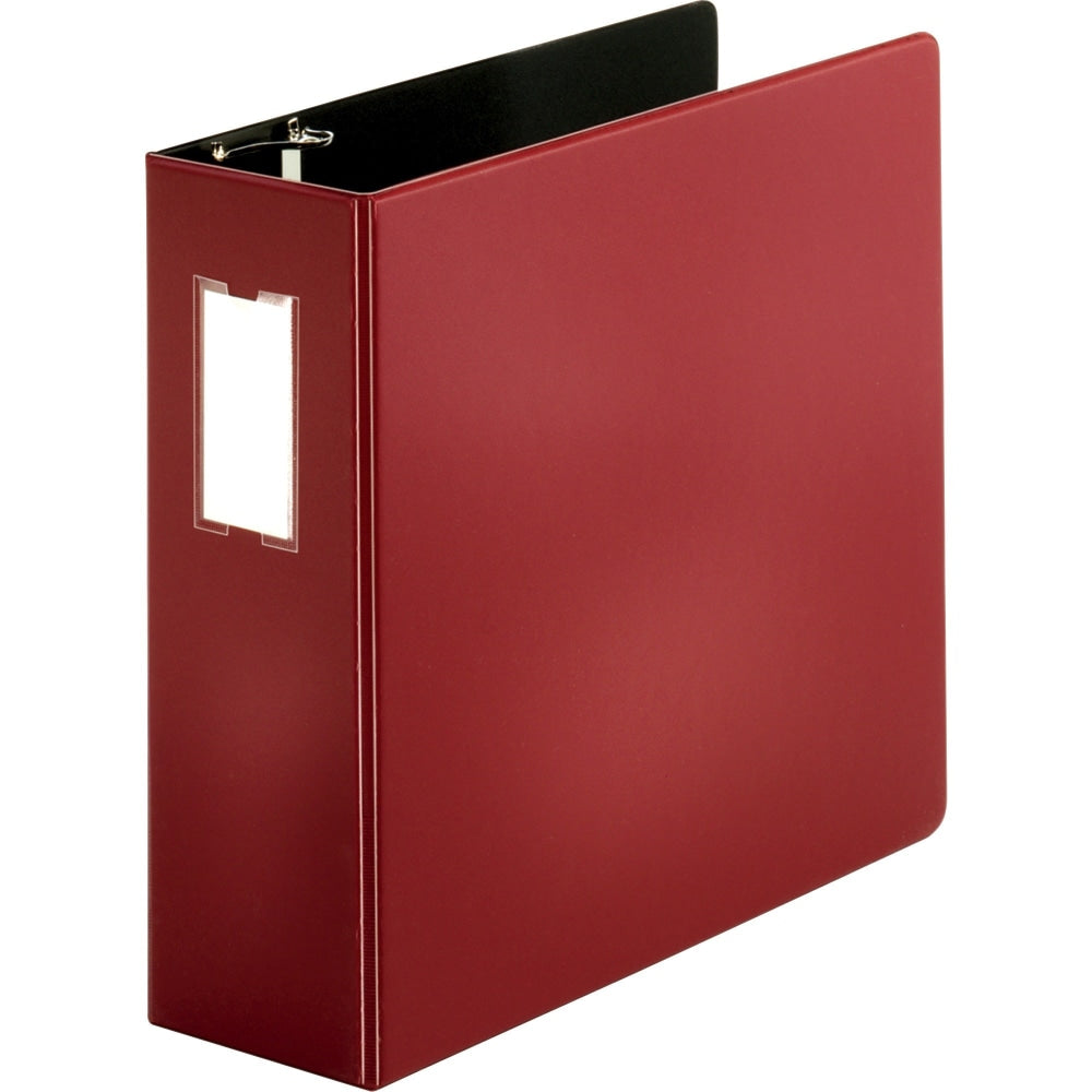 Business Source Slanted D-Ring Binders, 4in Ring, Burgundy