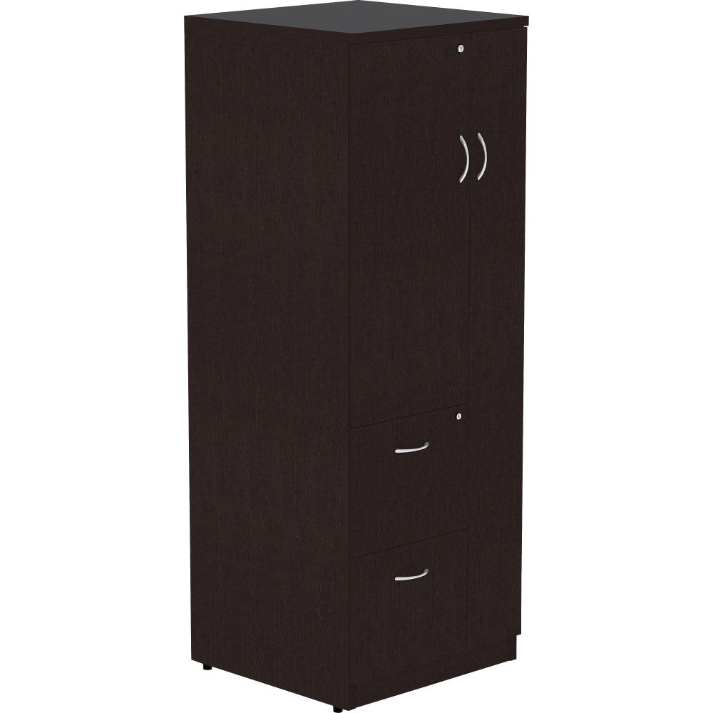 Lorell Essentials 66in Tall Storage Cabinet, Espresso