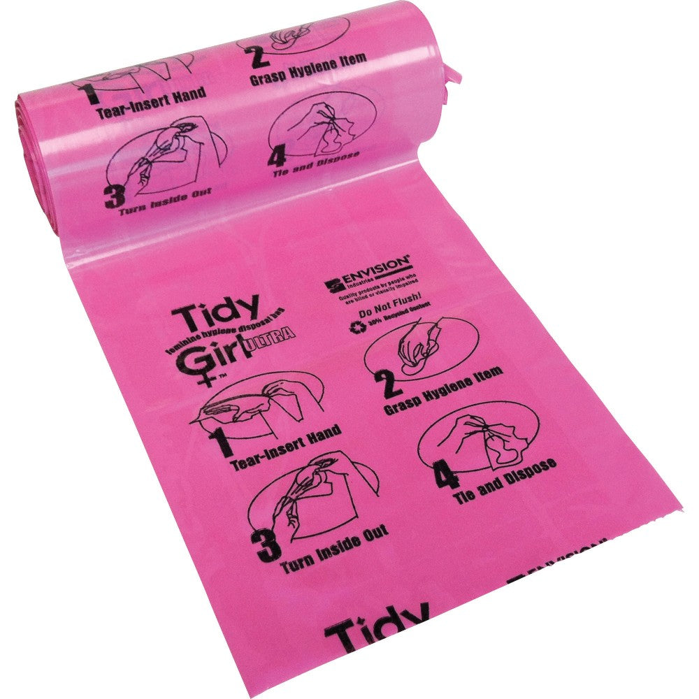 Stout Tidy Girl Feminine Hygiene Disposal Bags, Pink, Pack Of 600