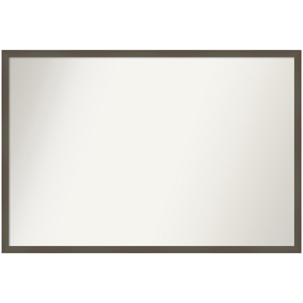 Amanti Art Non-Beveled Rectangle Wood Framed Bathroom Wall Mirror, 25-1/2in x 37-1/2in, Svelte Clay Gray