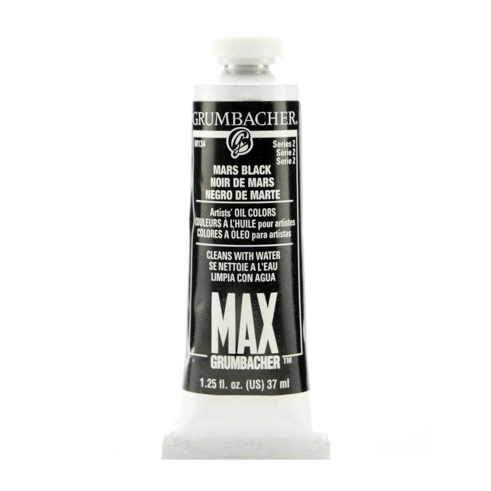 Grumbacher Max Water Miscible Oil Colors, 1.25 Oz, Mars Black, Pack Of 2