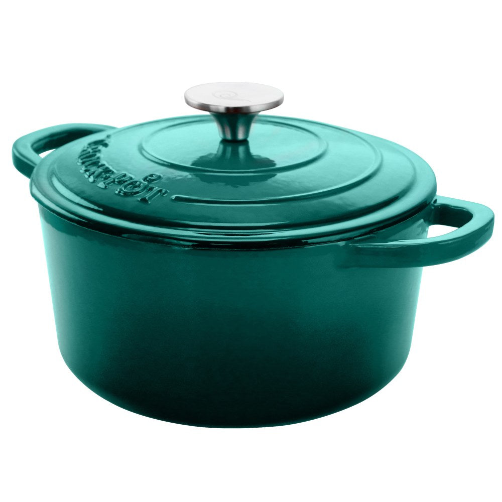 Crock-Pot Artisan 3-Quart Cast Iron Casserole Dish, Gradient Teal