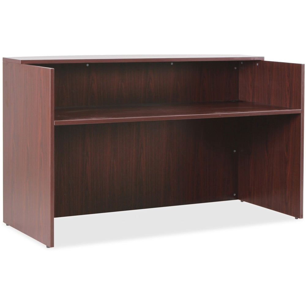 Lorell Essentials 72inW Reception Computer Desk, Mahogany