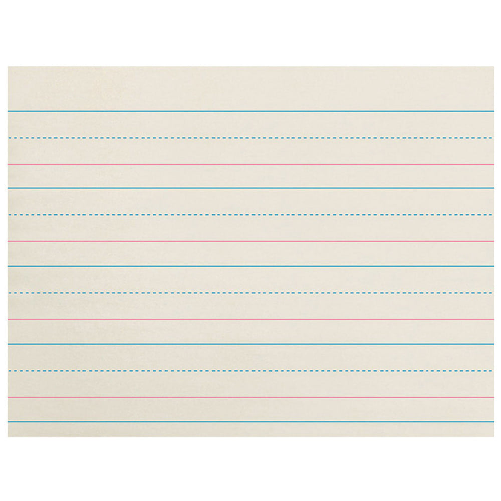 Zaner-Bloser Newsprint Handwriting Paper, Dotted Midline, 8in x 10-1/2in, 500 Sheets Per Pack, Case Of 3 Packs