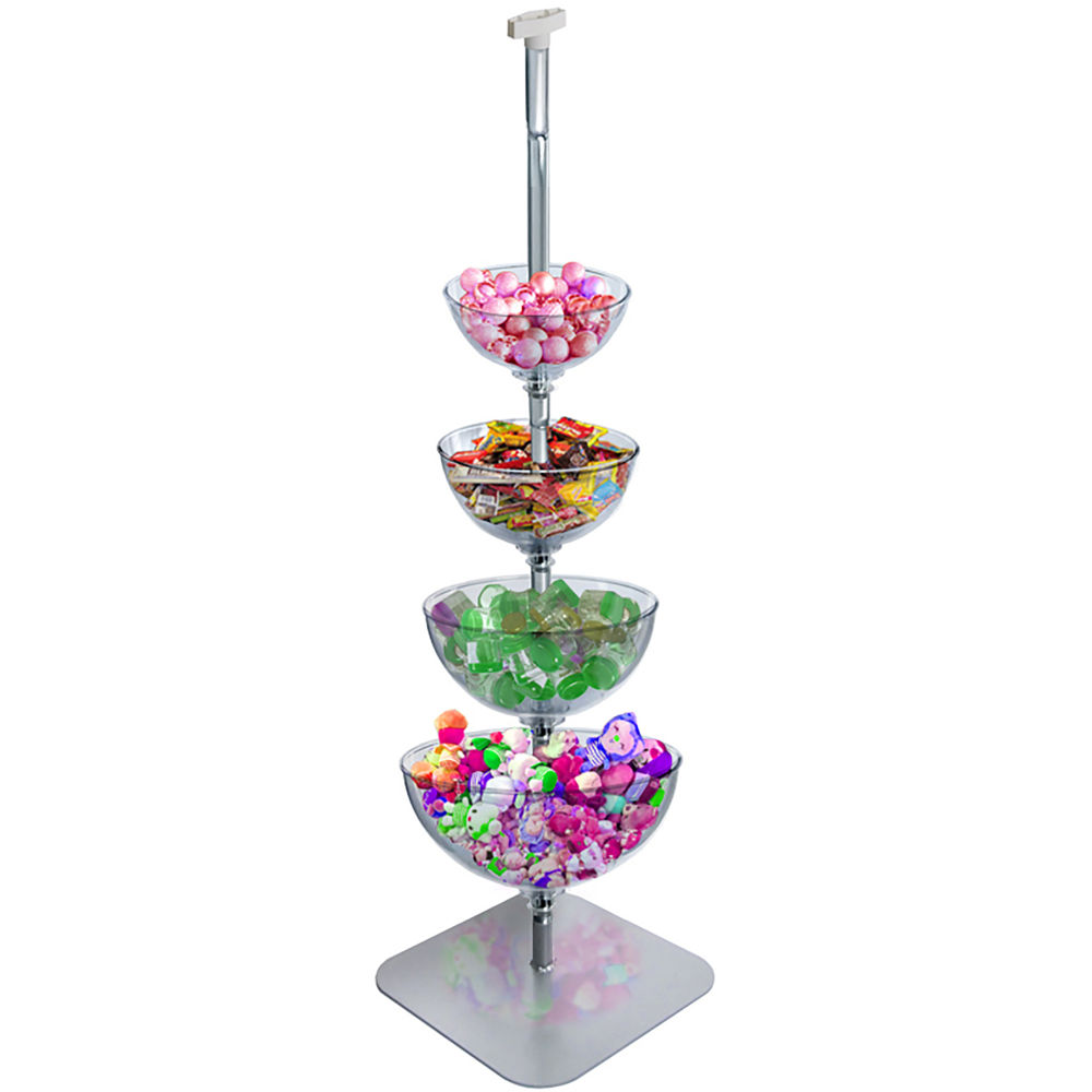 Azar Displays 4-Tier Cascading Bowl Display, 60inH x 17inW x 17inD, Clear