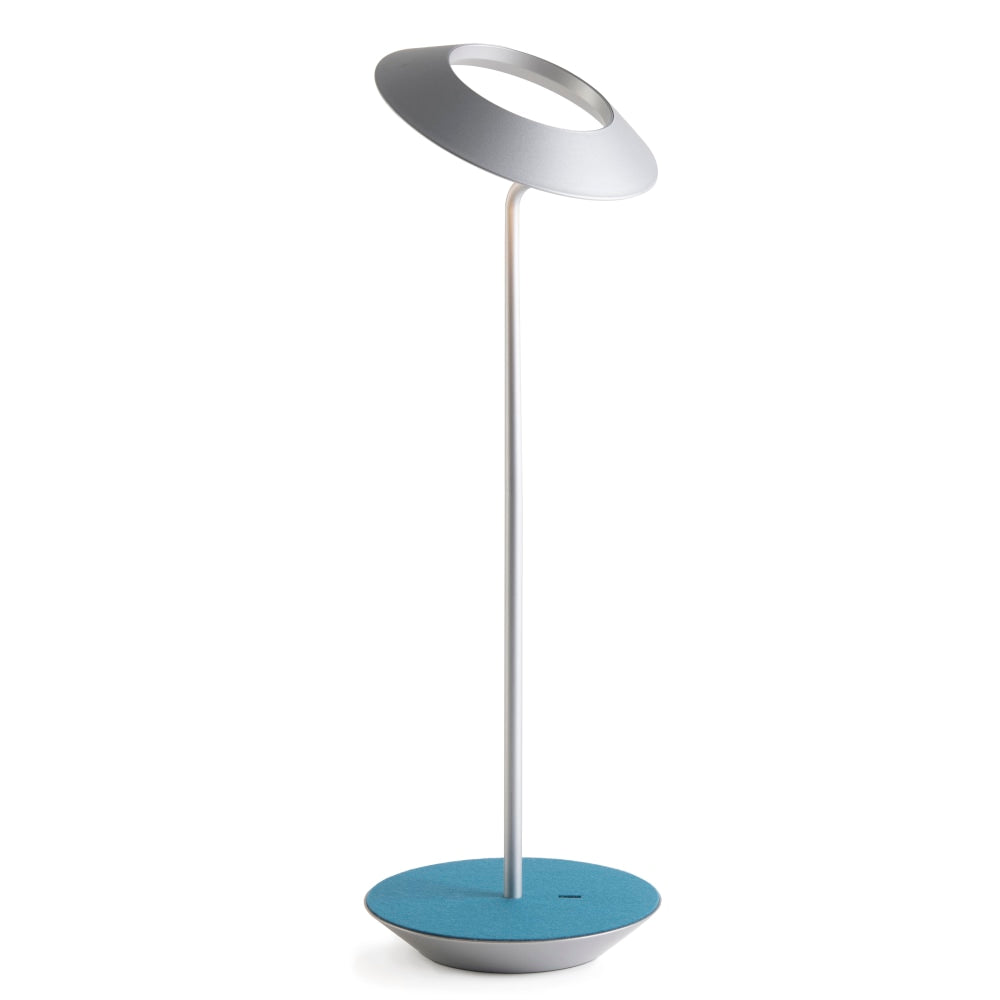 Koncept Royyo LED Desk Lamp, 17-7/16inH, Silver/Azure Felt Base Plate