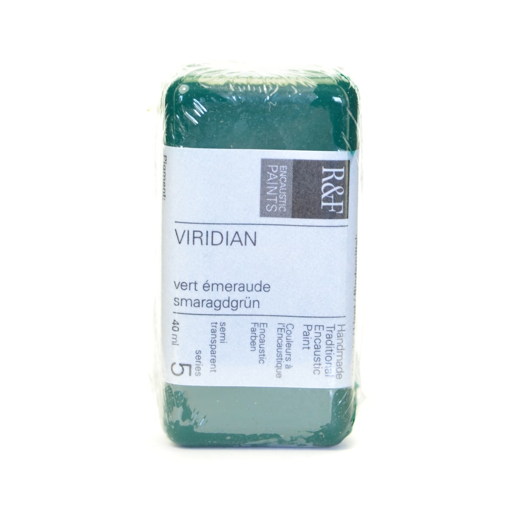 R & F Handmade Paints Encaustic Paint Cake, 40 mL, Viridian