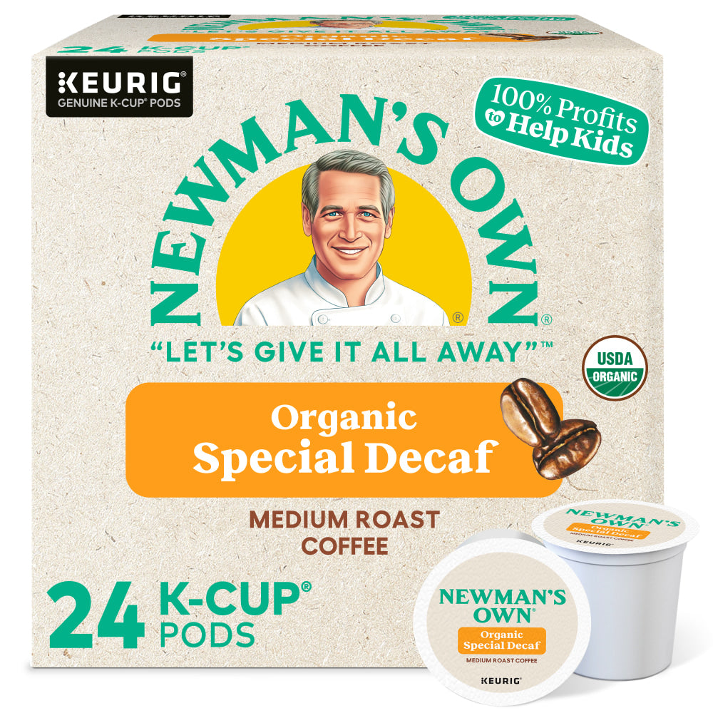 Newmans Own Organics Special Blend Single-Serve Coffee K-Cup Pods, Decaffeinated, Carton Of 24