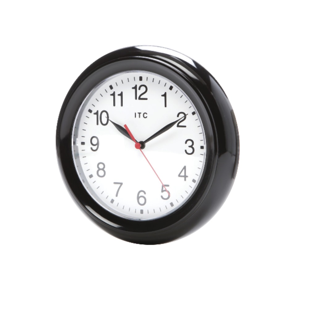 Infinity Instruments ITC Focus Wall Clock, 10in, Black