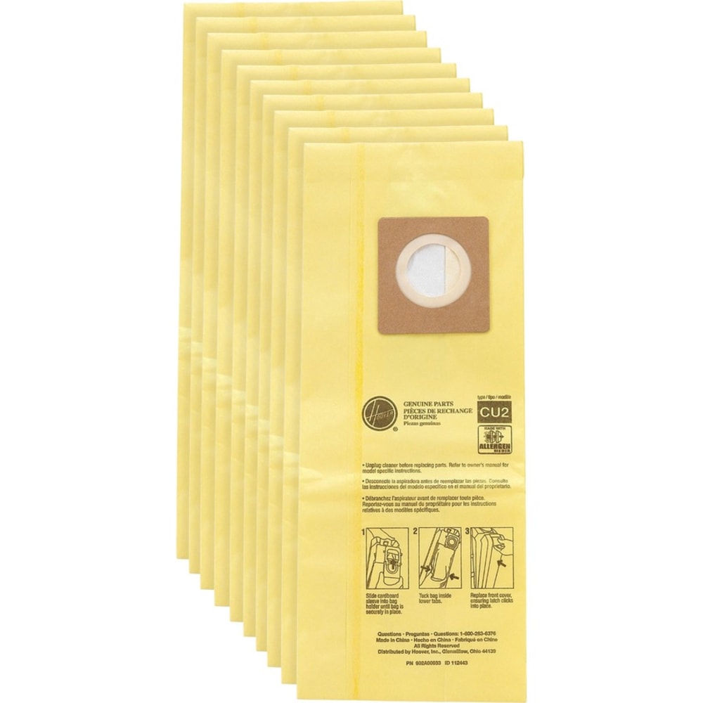 Hoover Hoover HushTone Vacuum Bags - 40 / Carton - Disposable, Micro Allergen - Yellow