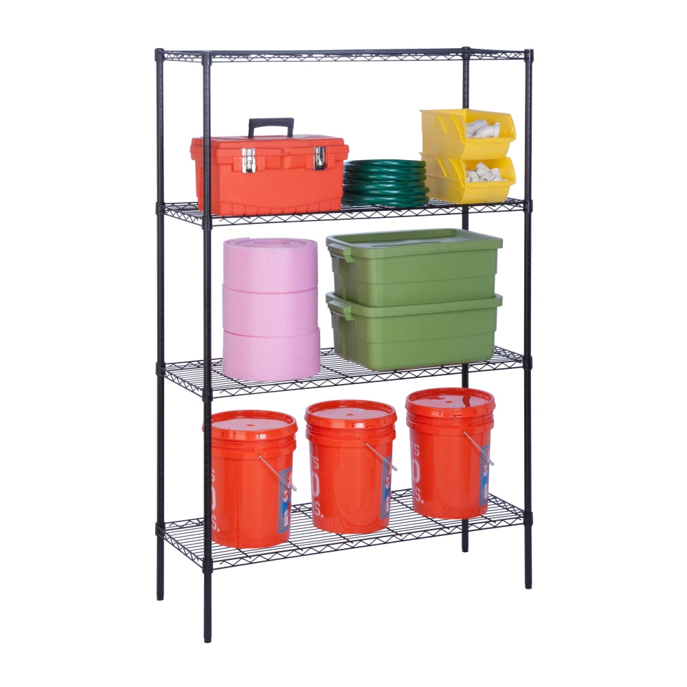 Honey-Can-Do Urban Steel Adjustable Storage Shelving Unit, 4-Tiers, 72inH x 18inW x 48inD, Black