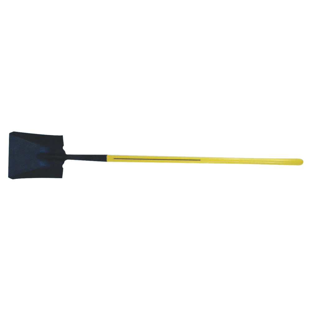 Ergo-Power Square Point Shovel, 11-1/2 in x 9-7/8 in Blade, 48 in Fiberglass Straight Handle