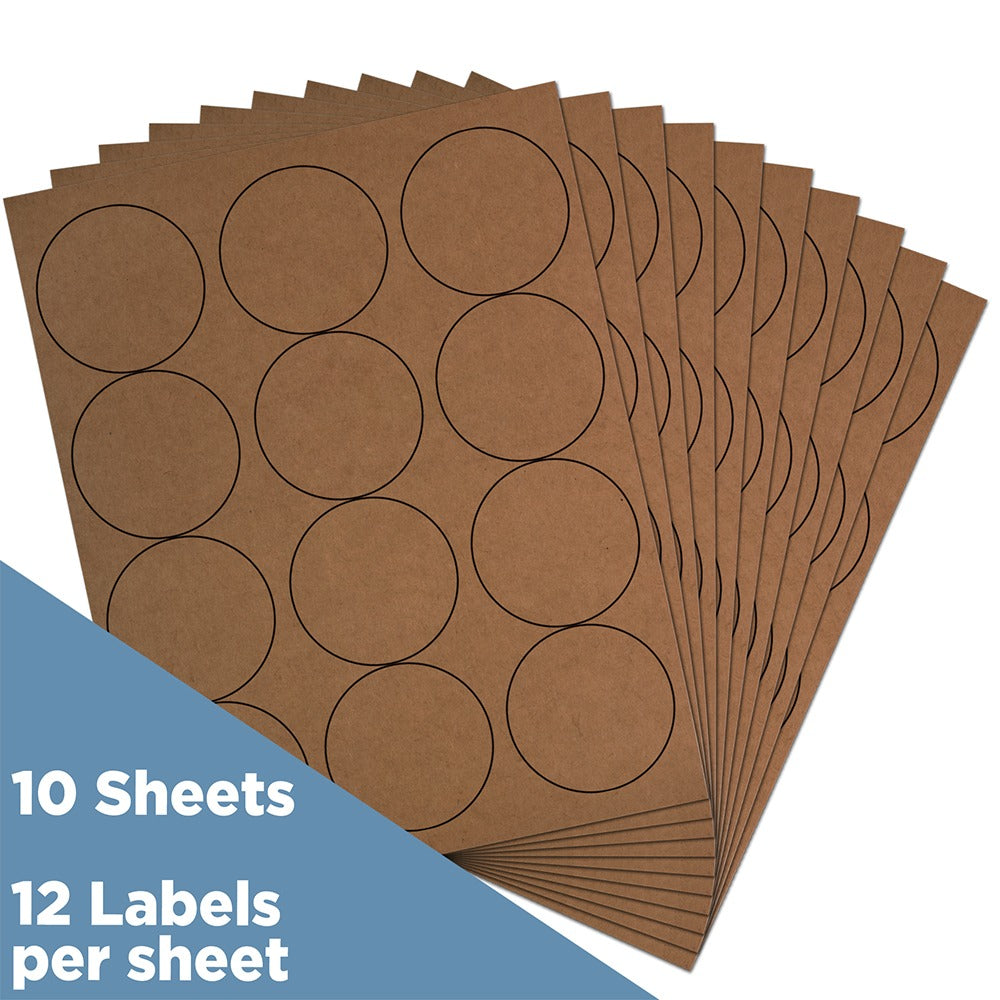 JAM Paper Circle Label Sticker Seals, 2 1/2in, Brown Kraft, Pack Of 120