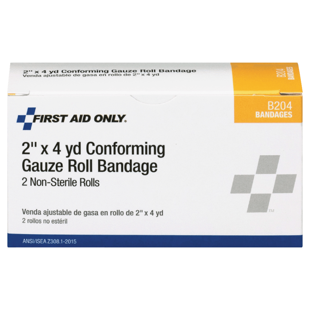 First Aid Only Nonsterile Gauze Rolls, 2in, White, Pack Of 2