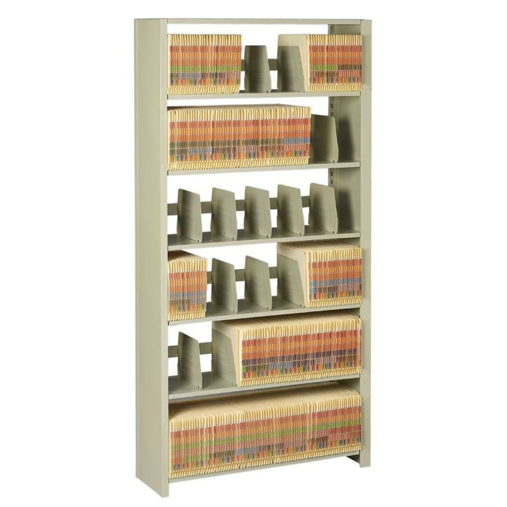 Tennsco Snap-Together Open Shelving Unit, 88inH x 48inW x 12inD, Sand