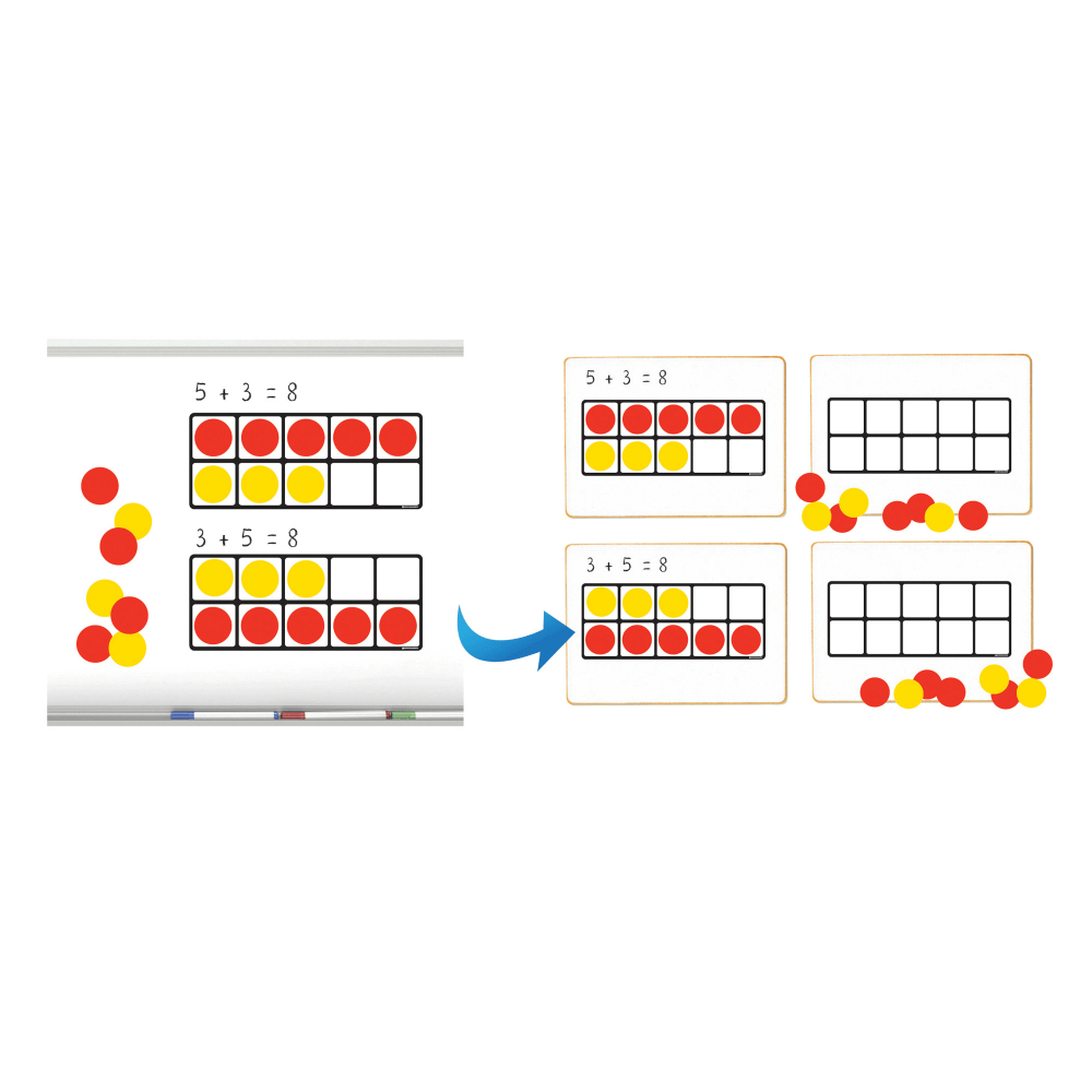 Dowling Magnets Ten Frames Magnet Math Set, 15in x 6 3/16in, Assorted, Grade 2 - Grade 7