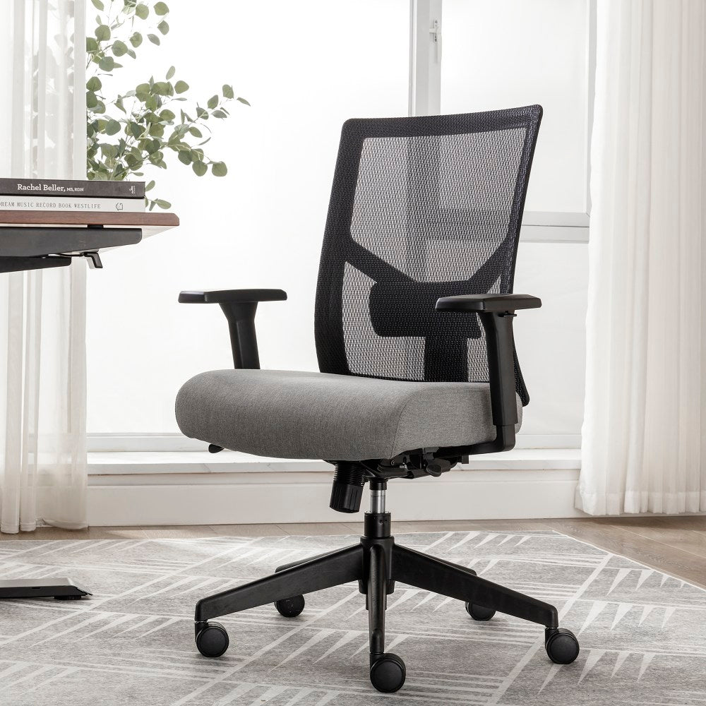 Serta Commercial Eco-2000 Ergonomic Mesh Mid-Back Task Chair, 43% Recycled, Gray