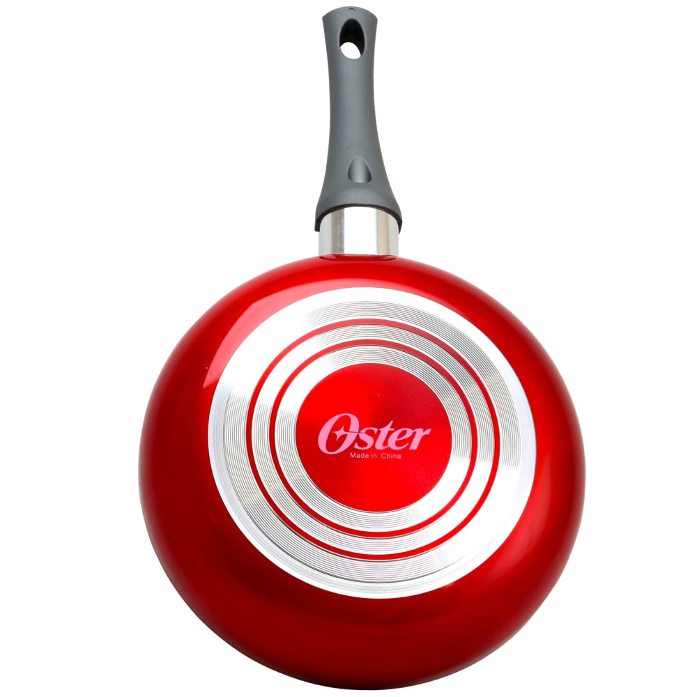 Oster Herscher 8in Aluminum Frying Pan, Red