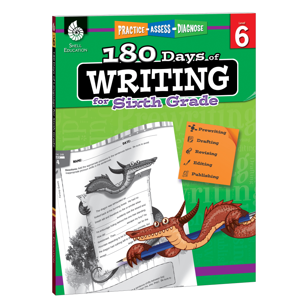 Shell Education 180 Days Of Writing Workbook, Grade 6