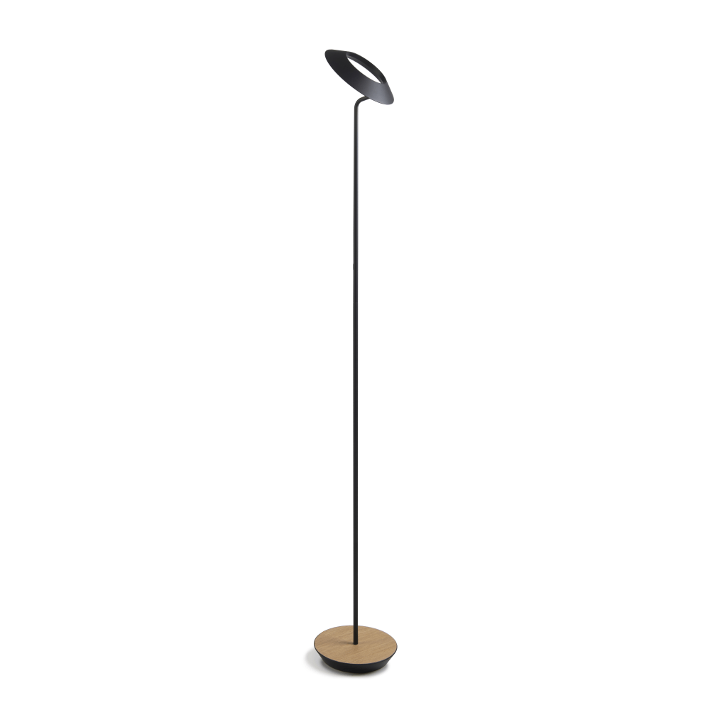 Koncept Royyo LED Floor Lamp, 45-1/2inH, Matte Black Body/White Oak Base