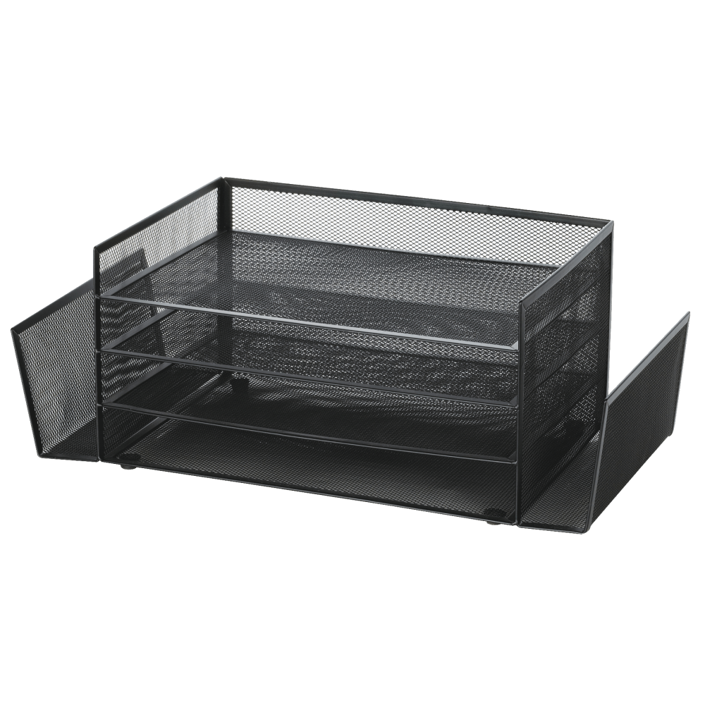 Office Depot Brand Mesh 4-Shelf 2-Sided Desk Sorter, Black