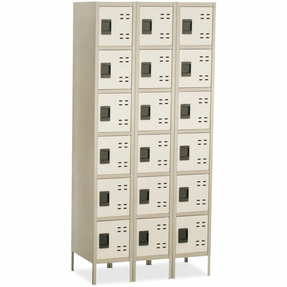 Safco Storage Lockers, 6-Box, Bank Of 3 Lockers, Tan