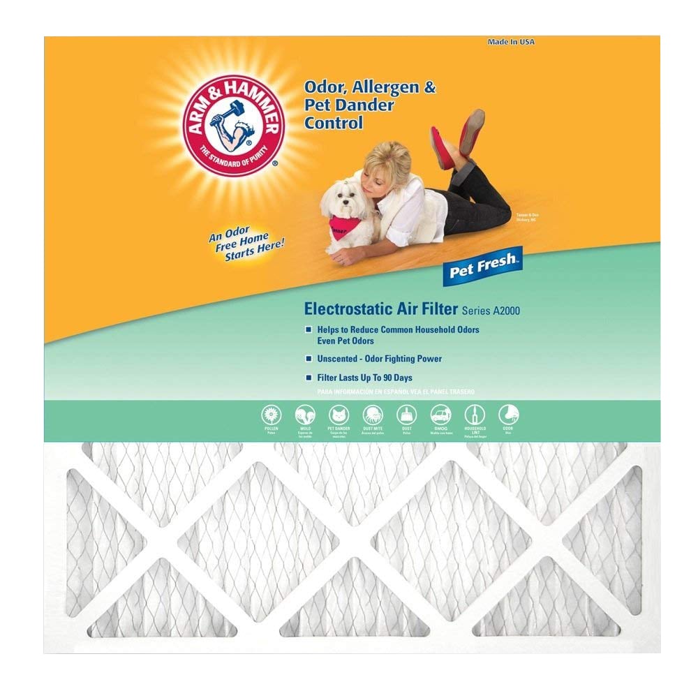 Arm & Hammer Enhanced Pet Fresh Air Filters, 20inH x 10inW x 1inD, Pack Of 4 Filters