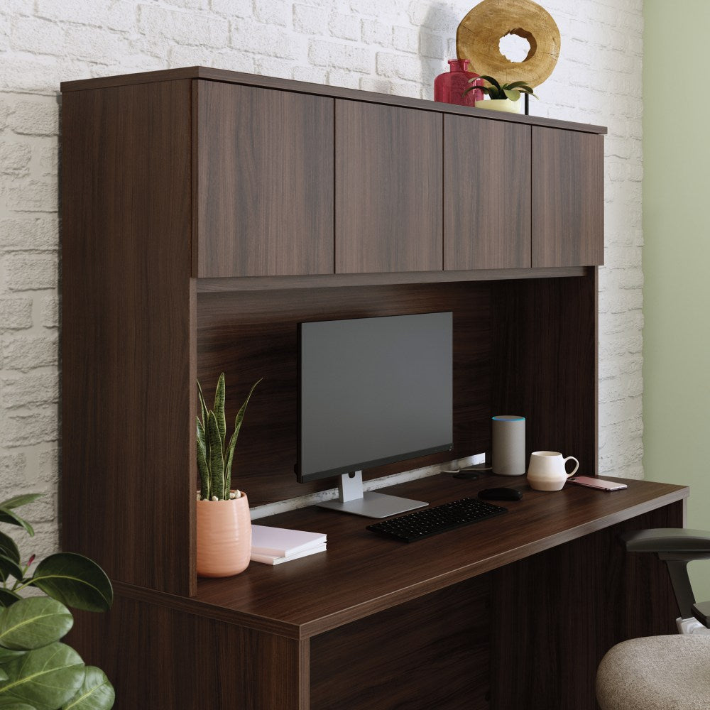 Sauder Affirm 60inW Desktop Hutch, Noble Elm