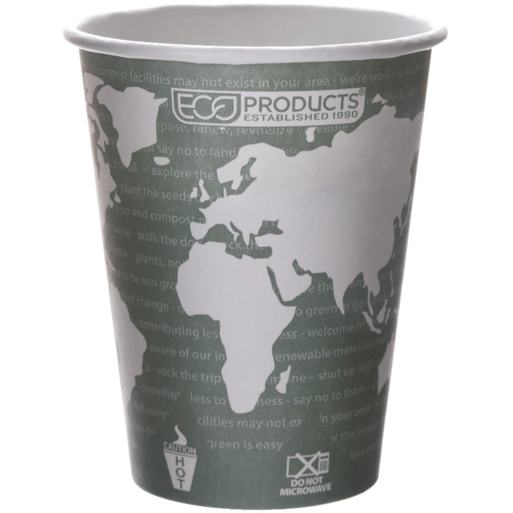 Eco-Products World Art, Hot Cups, 12 Oz, Pack Of 50