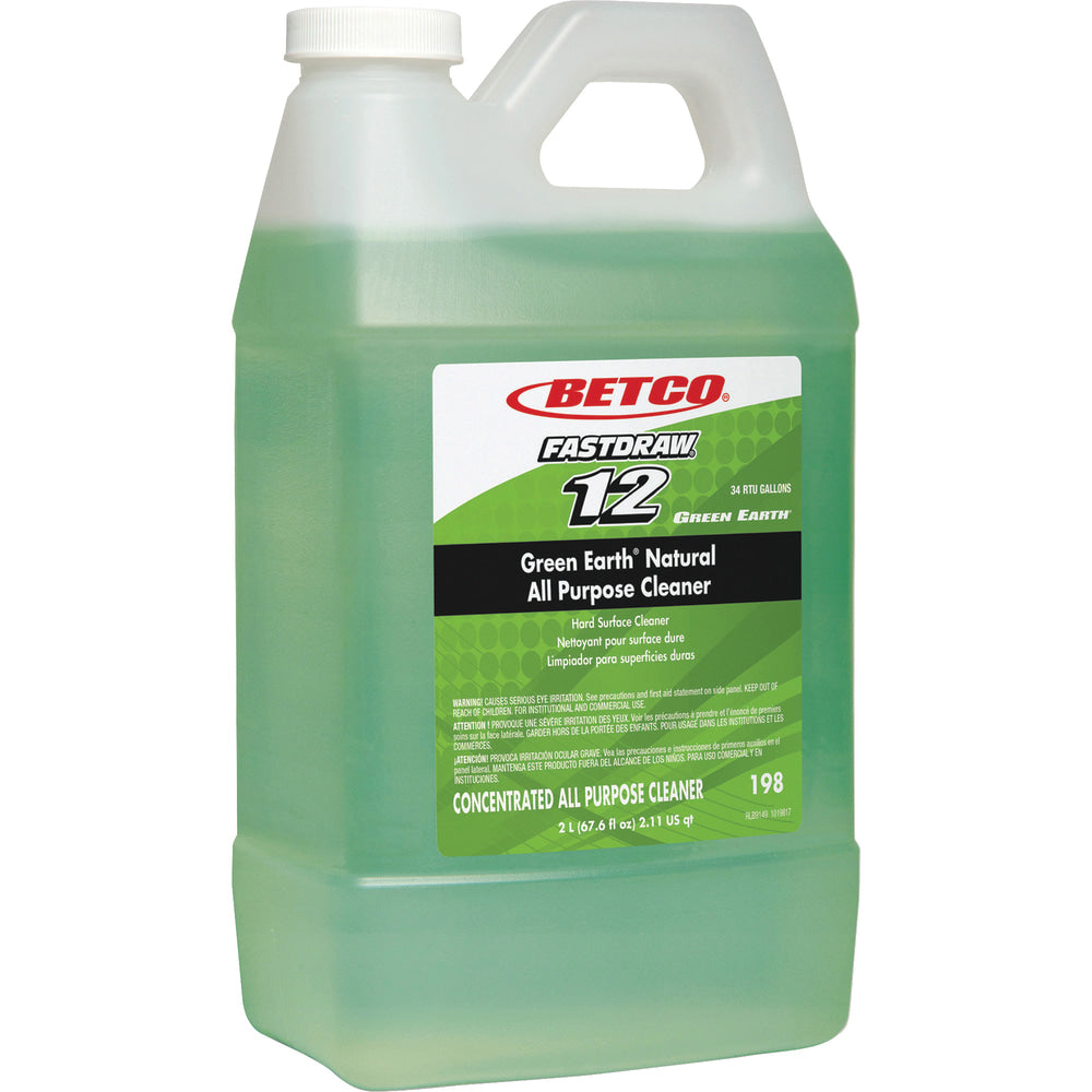 Betco Green Earth Natural All Purpose Cleaner, Clean Scent, 67.6 Oz, Green, Carton Of 4 Bottles