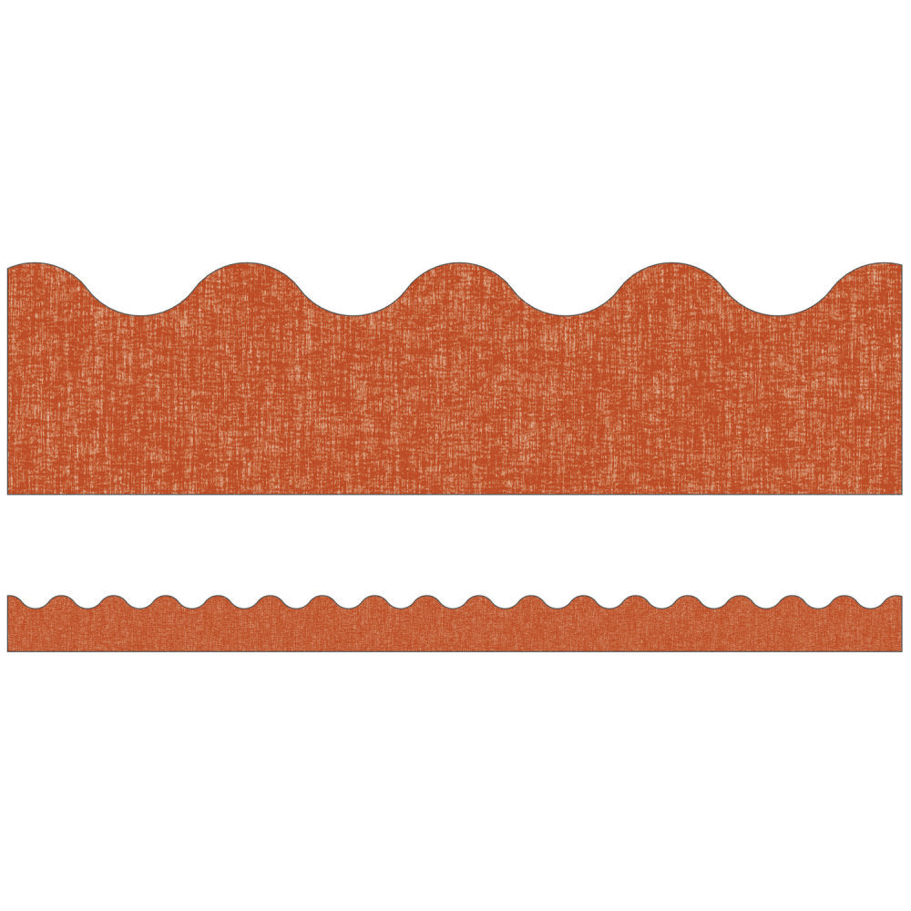 Carson Dellosa Education Scalloped Border, Lets Explore Terracotta Linen, 39ft Per Pack, Set Of 6 Packs