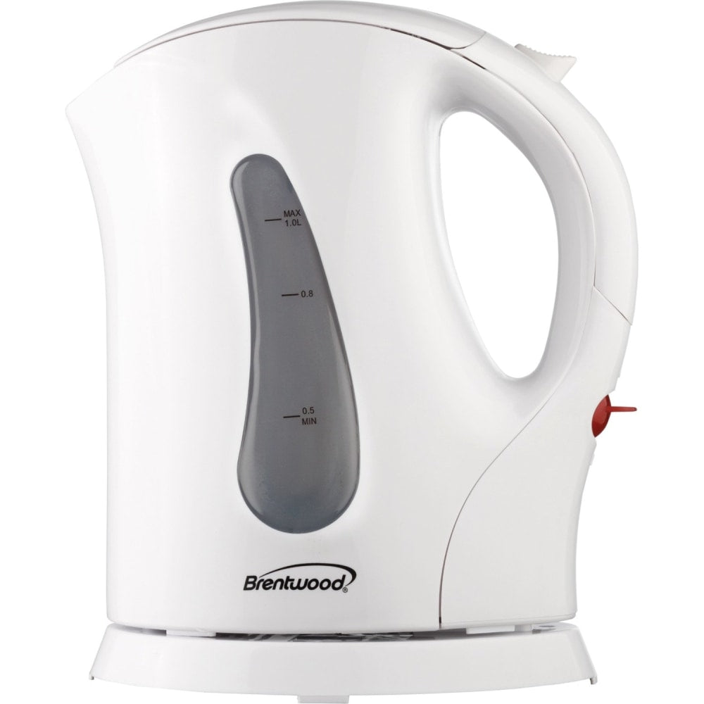 Brentwood Cordless Plastic Tea Kettle, 1L, White