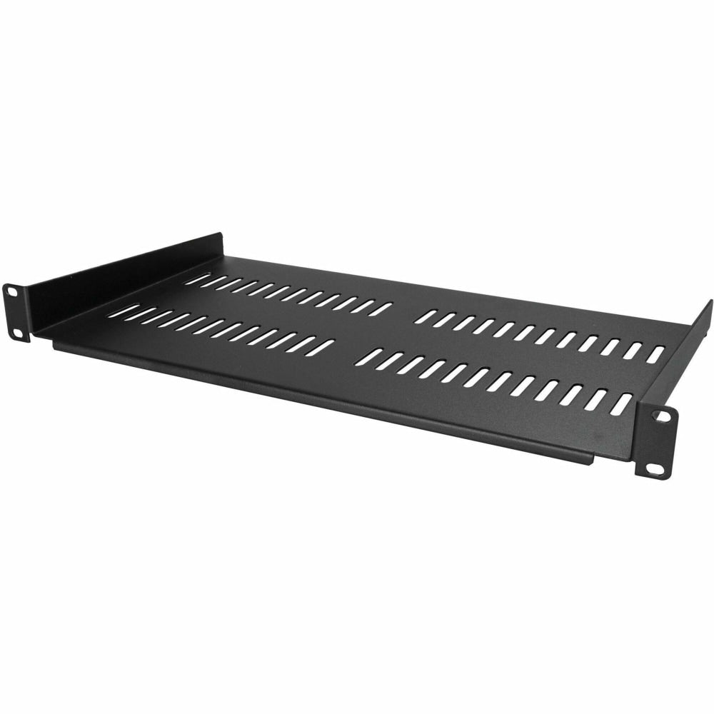 StarTech.com 1U Vented Server Rack Cabinet Shelf - Fixed 10in Deep Cantilever Rackmount Tray for 19in Data/AV/Network Enclosure w/Cage Nuts