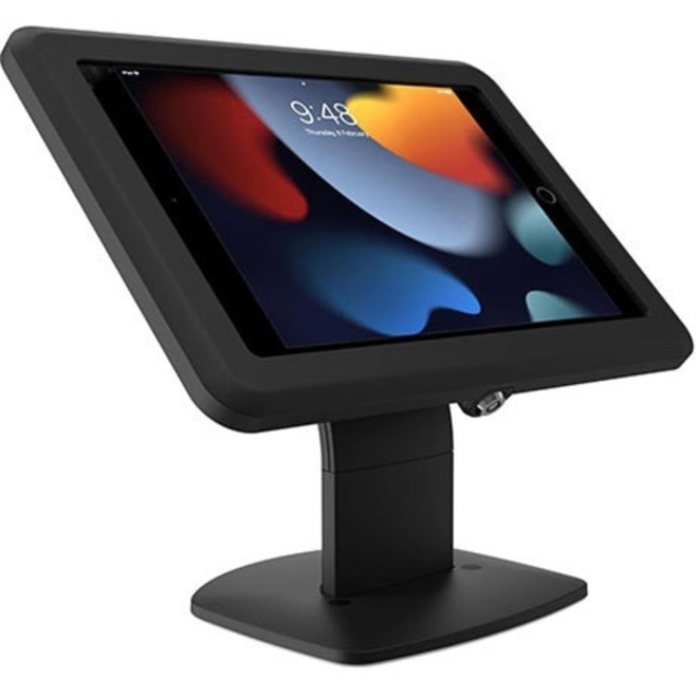 Bosstab Lockable iPad Stand - Up to 0.4in Screen Support - 10.2in Height x 11.7in Width x 6.3in Depth - Freestanding - Metal, Plastic - Black