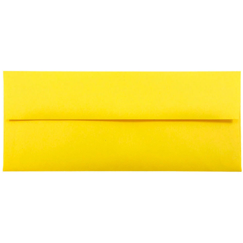 JAM Paper Stationery Set, 8 1/2in x 11in, 30% Recycled, Yellow, Set Of 100 Envelopes And 100 Sheets