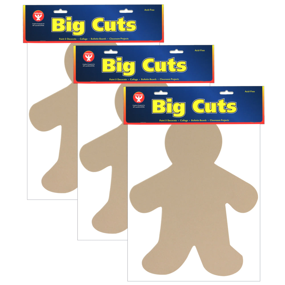 Hygloss People Cut-Outs, 16in x 12in, 25 Shapes Per Pack, Set Of 3 Packs