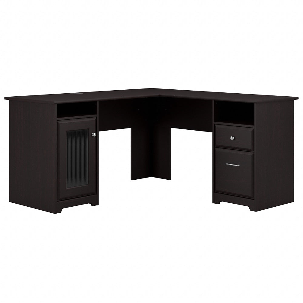 Bush Business Furniture Cabot 60inW L-Shaped Corner Desk, Espresso Oak, Standard Delivery