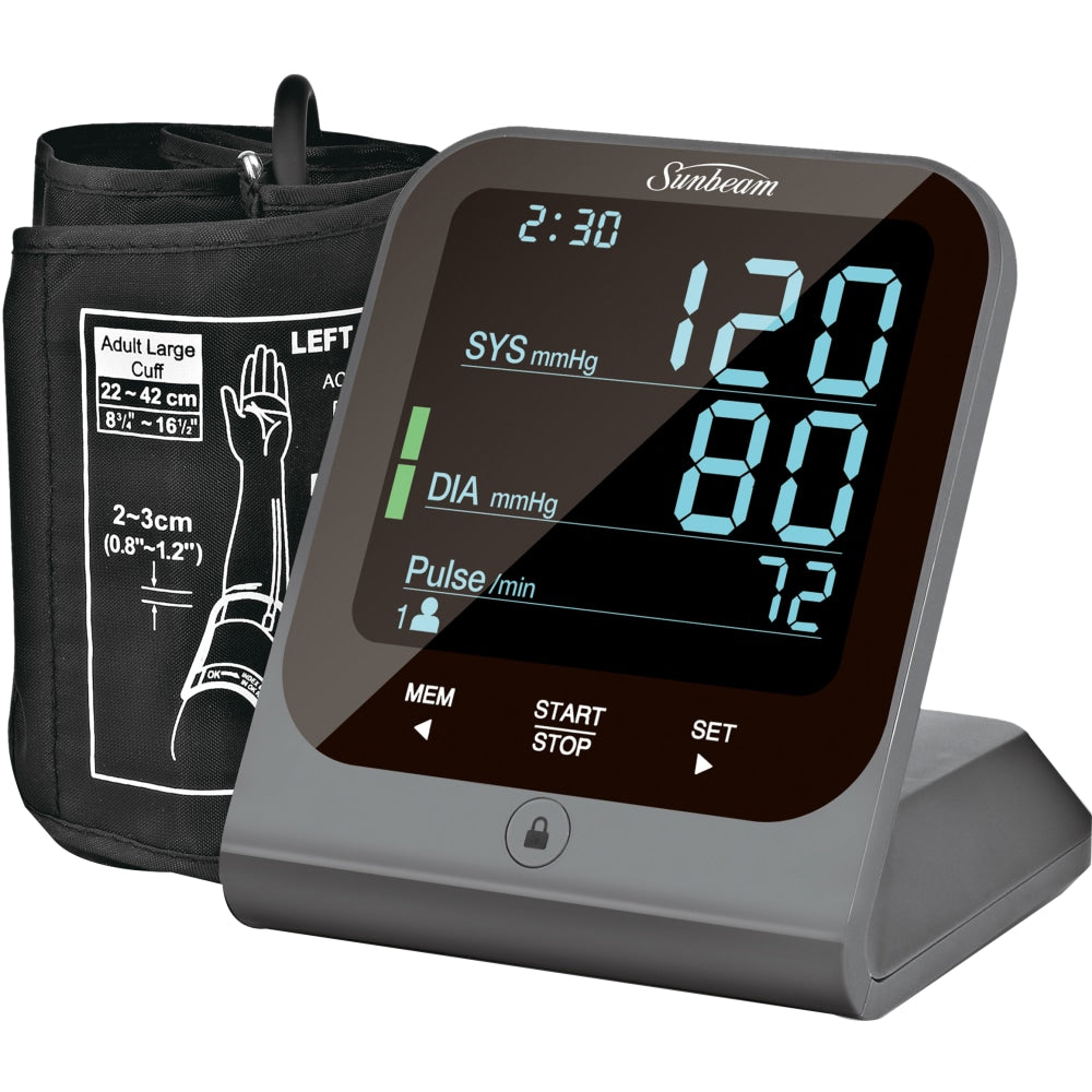 Sunbeam 16985 Upper Arm Blood Pressure Monitor, Black